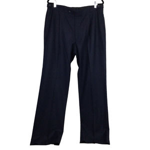 VTG Burberrys' Barneys NY Navy Pleated Creased Wool Pants Men's Size 36/33